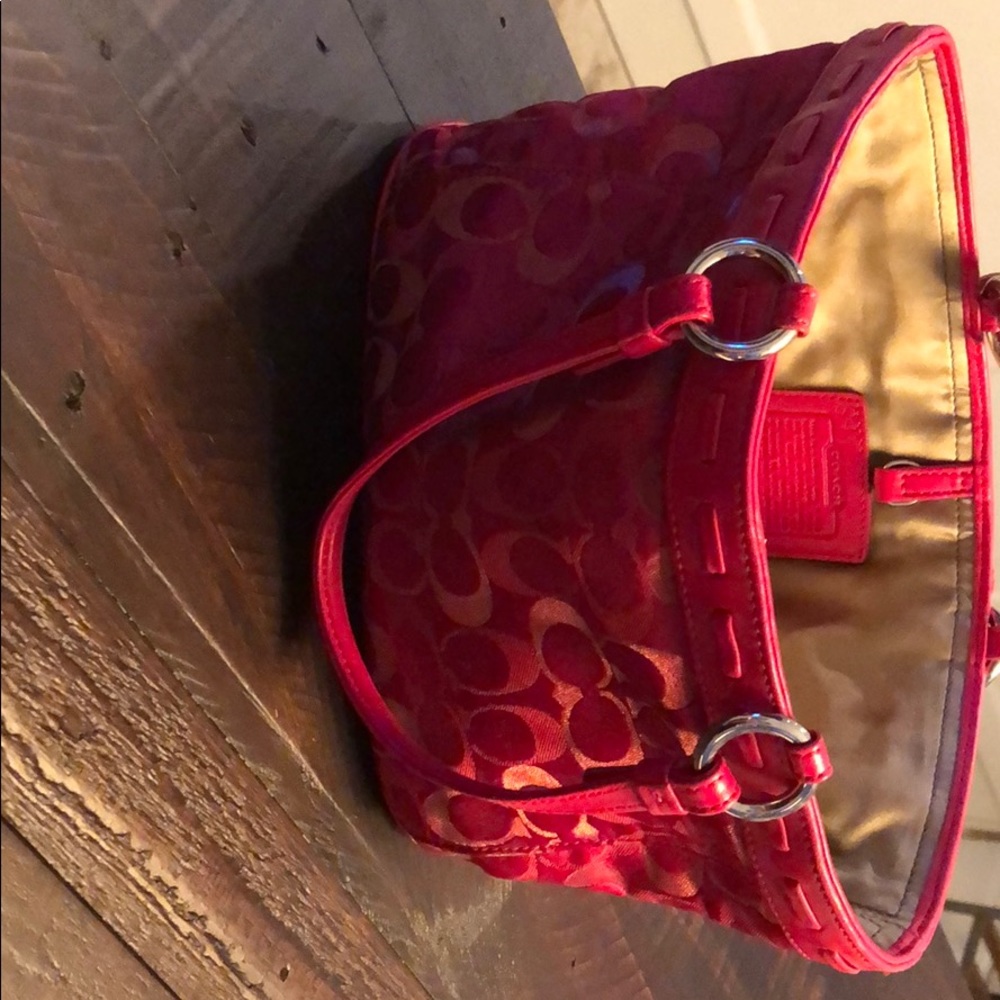 Red velvet tote limited edition coach